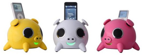 小猪外形苹果iPod音响：iPig