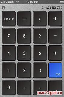 让苹果iPhone/iPodTouch变成数字小键盘的软件：Numberkey
