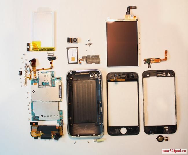 苹果iPhone 3GS手机零件全家福