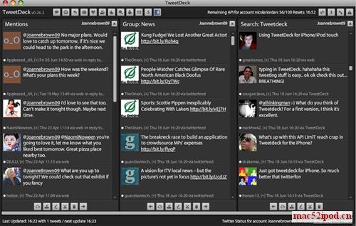 苹果Mac电脑、iPhone、iPod touch的Twitter客户端TweetDeck